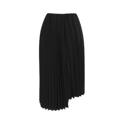 Saint Laurent Asymmetrical Pleated Midi Skirt
