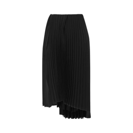 Saint Laurent Asymmetrical Pleated Midi Skirt