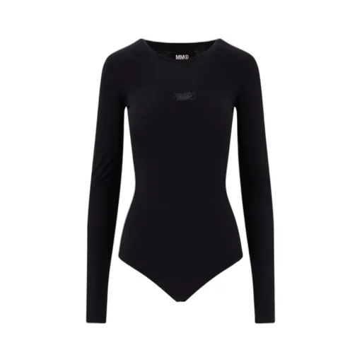 Mm6 Maison Margiela Logo Printed Crewneck Bodysuit