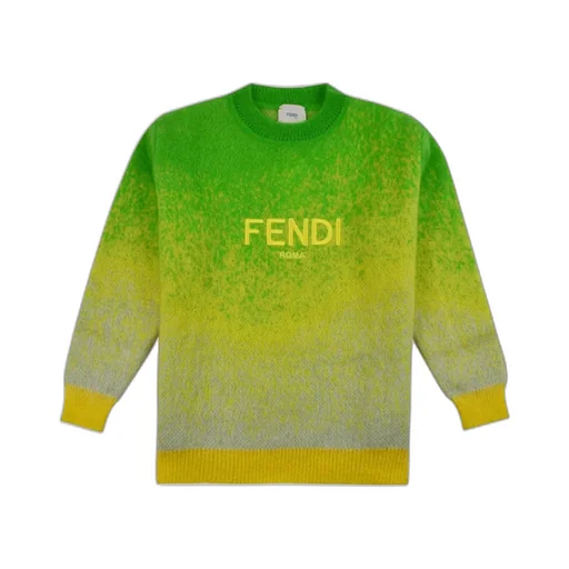 Fendi Kids Logo Embroidered Crewneck Jumper