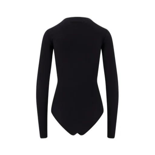 Mm6 Maison Margiela Logo Printed Crewneck Bodysuit