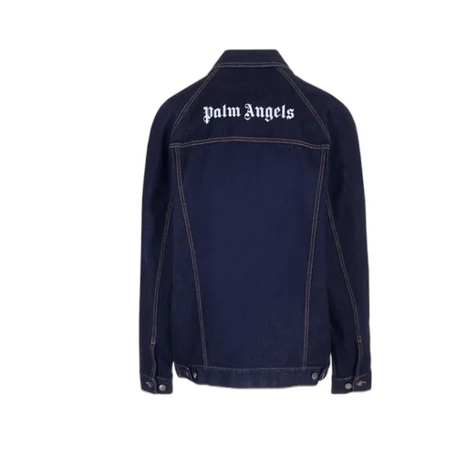Palm Angels Logo-Embroidered Button-Up Denim Jacket