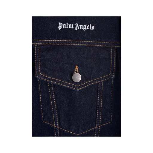 Palm Angels Logo-Embroidered Button-Up Denim Jacket