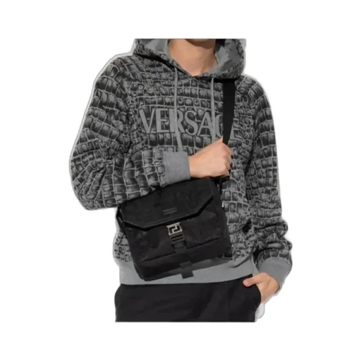 Versace Logo-Printed Drawstring Hoodie