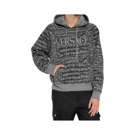 Versace Logo-Printed Drawstring Hoodie