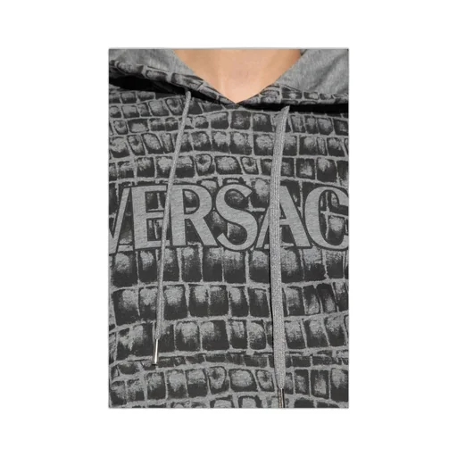 Versace Logo-Printed Drawstring Hoodie