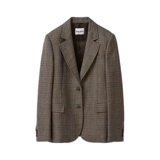 Single-Breasted Prince Of Wales Check Jacket