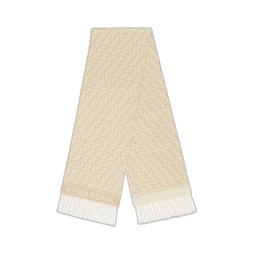 Fendi Ff Jacquard Fringed Scarf