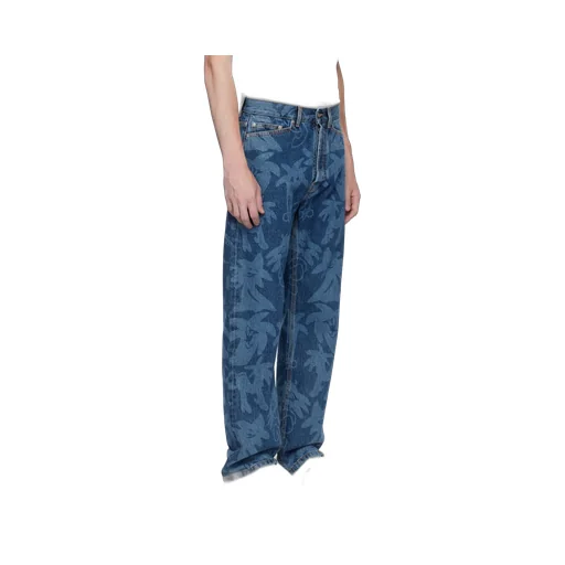Palm Angels Allover Logo Printed Straight-Leg Jeans