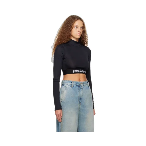 Palm Angels Logo Waistband Long-Sleeved Top