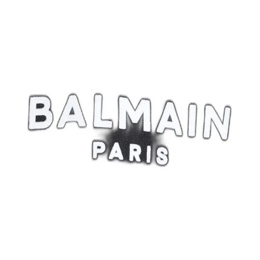 Balmain Flocked Logo Cropped T-Shirt