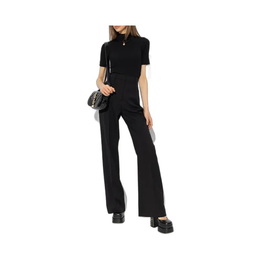 Versace High-Neck Ribbed-Knitted Short-Sleeved Top