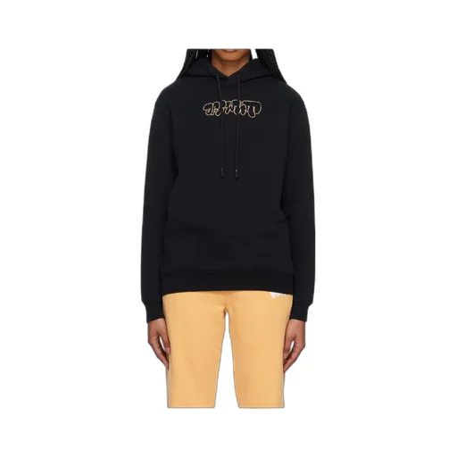 Logo-Embroidery Rib-Trimmed Hoodie