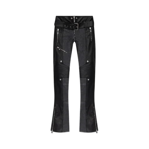Versace Belted Zip-Cuff Flared Trousers