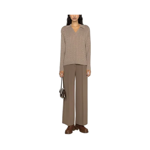 Cable-Knit Wool-Blend Polo Jumper
