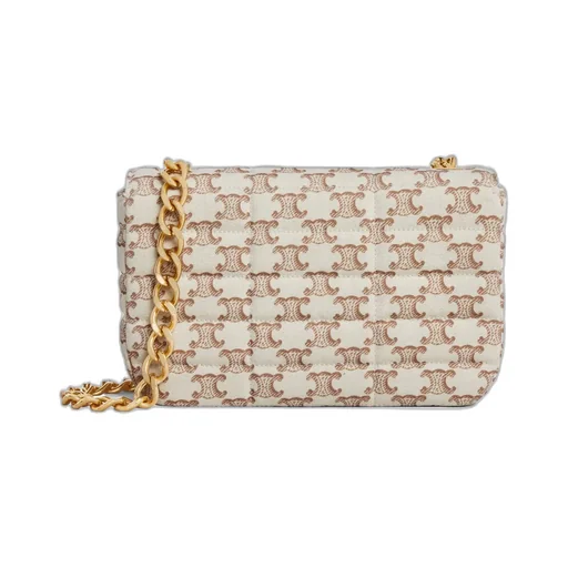 Chain Shoulder Bag Matelasse Monochrome Celine In Textile With Triomphe Canvas Print