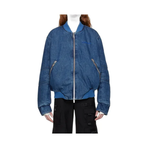 Long-Sleeved Zipper Denim Coat