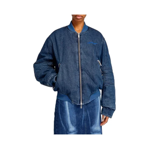 Long-Sleeved Zipper Denim Coat