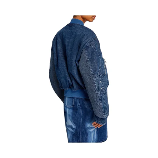Long-Sleeved Zipper Denim Coat