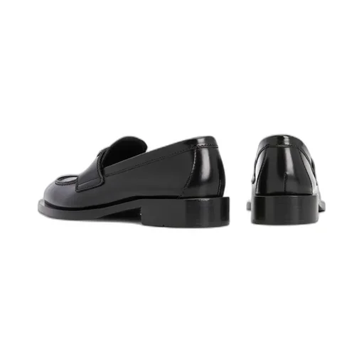 Triangle-Logo Leather Loafers