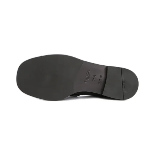 Triangle-Logo Leather Loafers