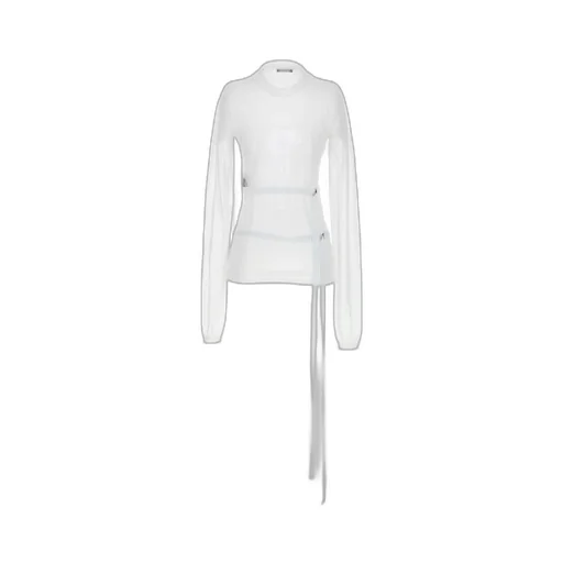 Ann Demeulemeester Blion Sheer Lace-Up Detailed Sweater