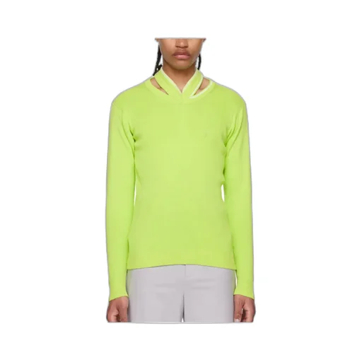 Hollow-Out Design Of Long-Sleeved Knitted Sweater