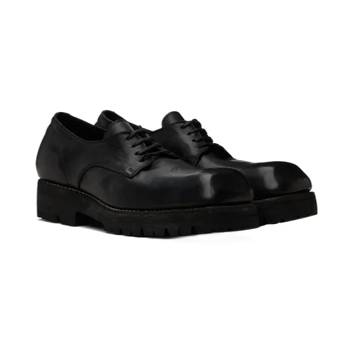 Square-Toed Lace-Up Casual Shoes