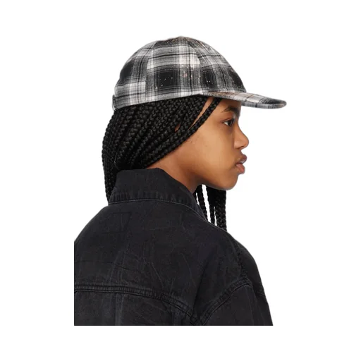 Bleach-Wash Checkered Cap