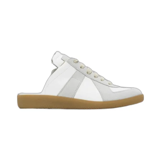 Lace-Up Panelled Slippers