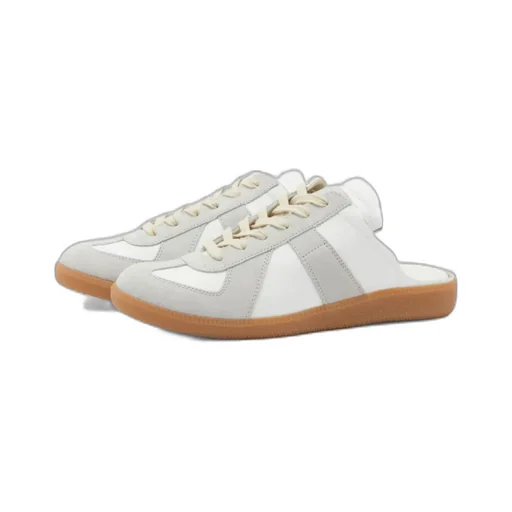 Lace-Up Panelled Slippers