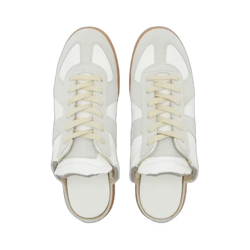 Lace-Up Panelled Slippers