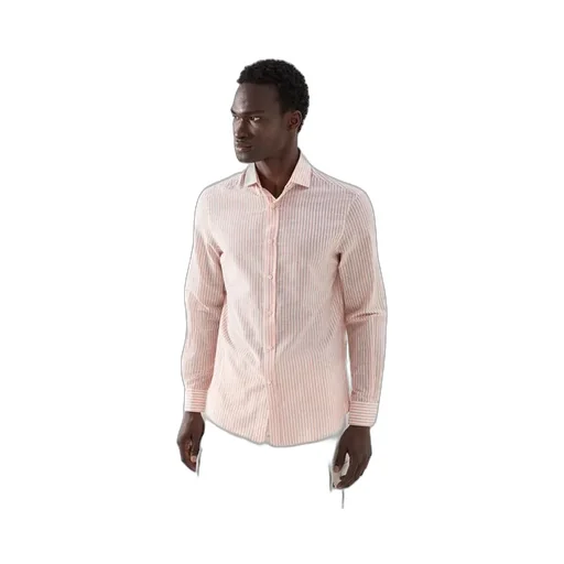 Stripe-Print Cutaway-Collar Shirt