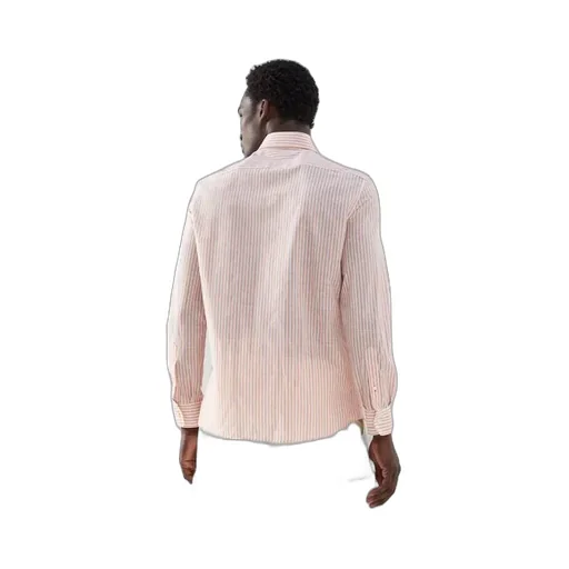 Stripe-Print Cutaway-Collar Shirt