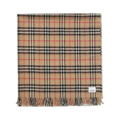Burberry Kids Checked Fringed Blanket
