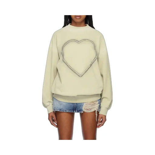 Heart Choker-Print Cotton Sweatshirt
