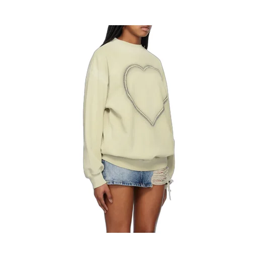 Heart Choker-Print Cotton Sweatshirt