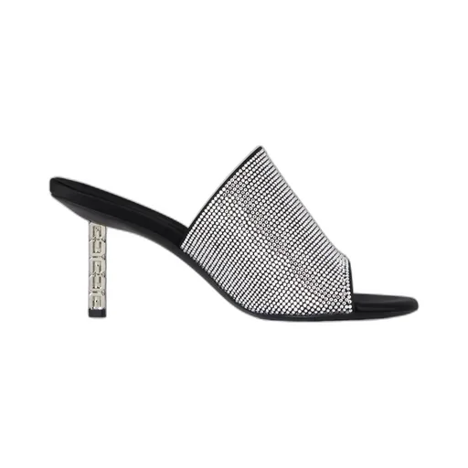 G Cube Mules In Satin With Strass