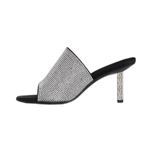 G Cube Mules In Satin With Strass