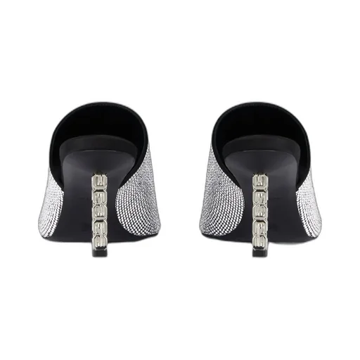 G Cube Mules In Satin With Strass