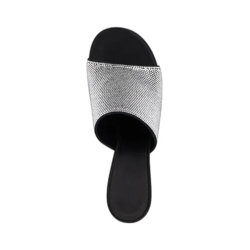 G Cube Mules In Satin With Strass
