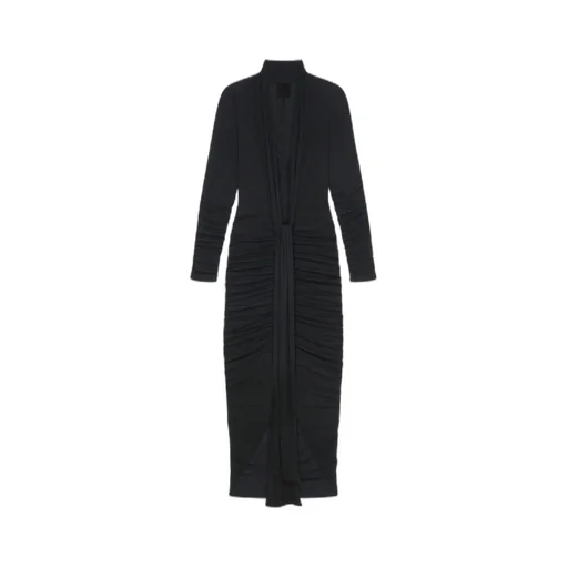 Givenchy V-Neck Long Draped Dress