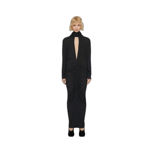 Givenchy V-Neck Long Draped Dress