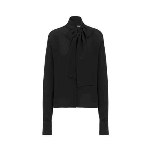 Crepe Shirt With Bow Collar