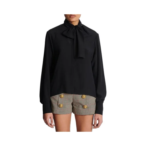 Crepe Shirt With Bow Collar