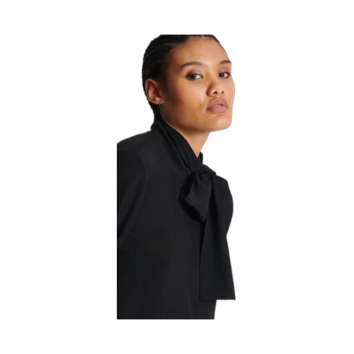 Crepe Shirt With Bow Collar