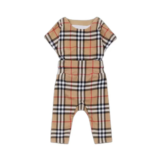 Burberry Kids Checked Crewneck Babygrow Set