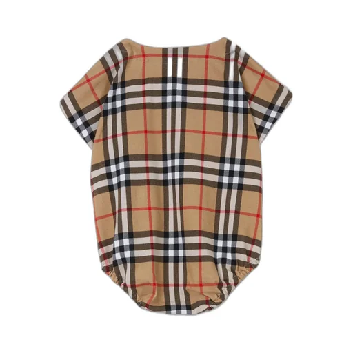 Burberry Kids Checked Crewneck Babygrow Set