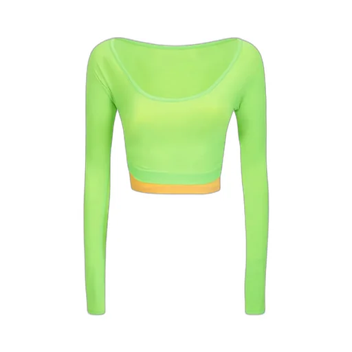 Spoon-Neck Layered Short T-Shirt