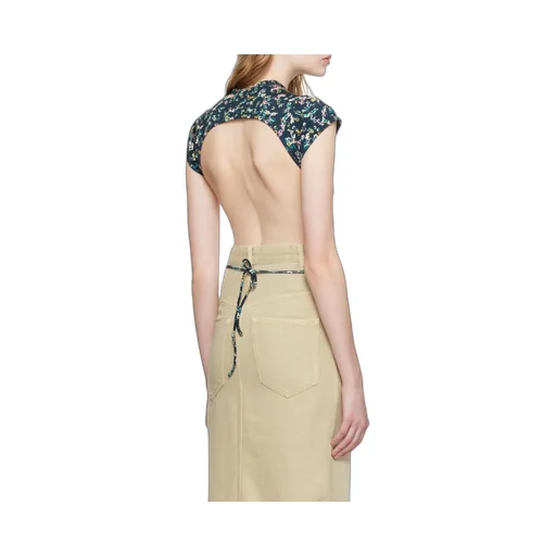 Pattern Backless T-Shirt